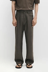 Wide-leg linen trousers