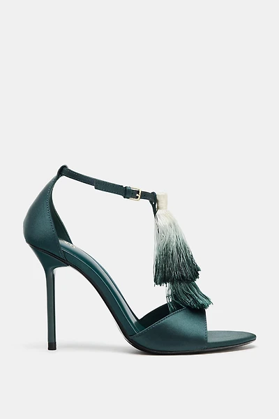 TASSEL HEELED SANDALS
