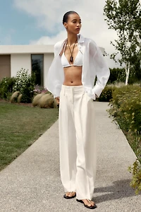 PANTALON LARGE À PINCES