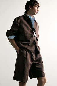 RELAXED-FIT LINEN-COTTON OVERSHIRT