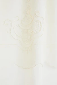 EMBROIDERED LINEN AND COTTON SHOWER CURTAIN