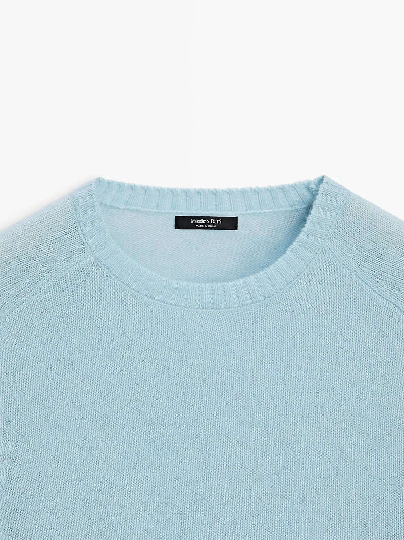 Pull manches courtes alpaga en maille