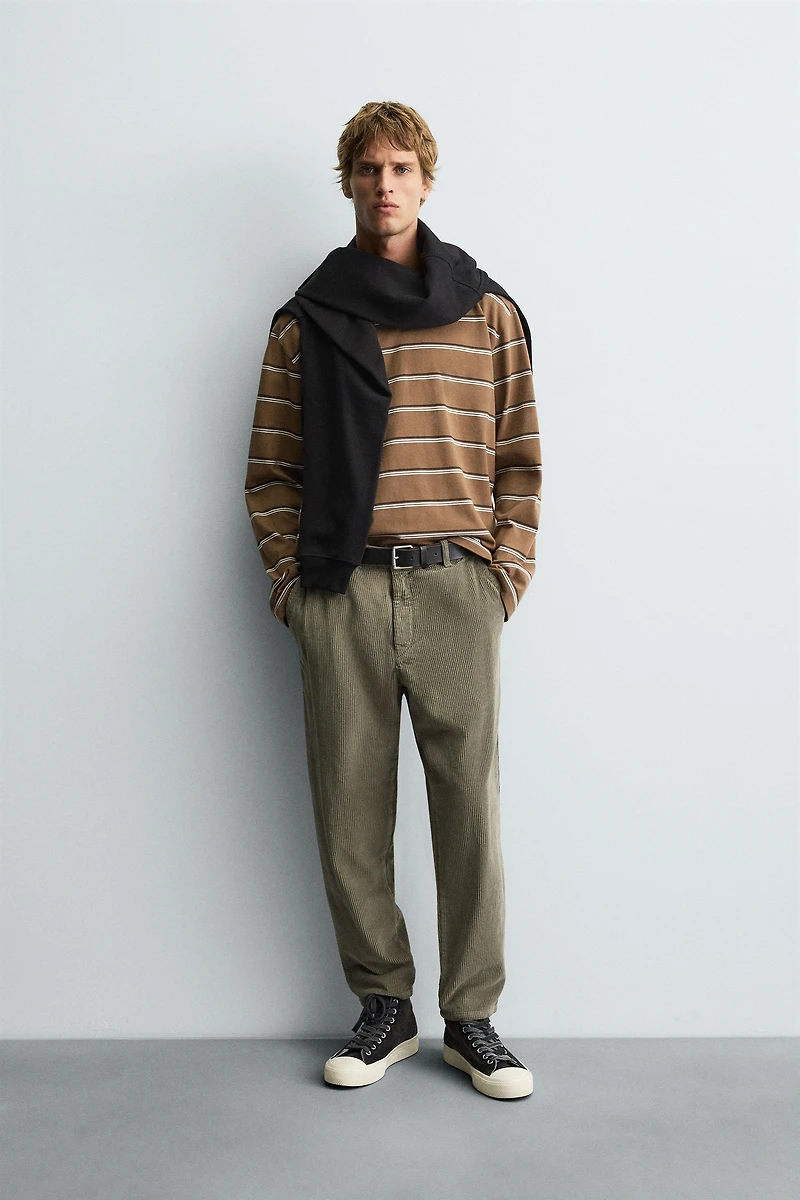 TAPERED FIT CORDUROY PANTS