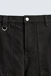 RELAXED FIT CARGO PANTS WITH STRAPS