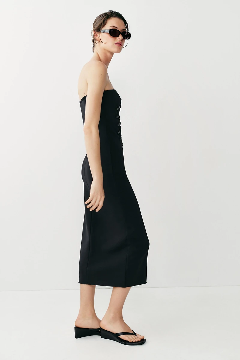 STRETCH FIREMAN CLASP DRESS