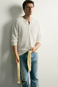 HEMP-VISCOSE HENLEY SHIRT
