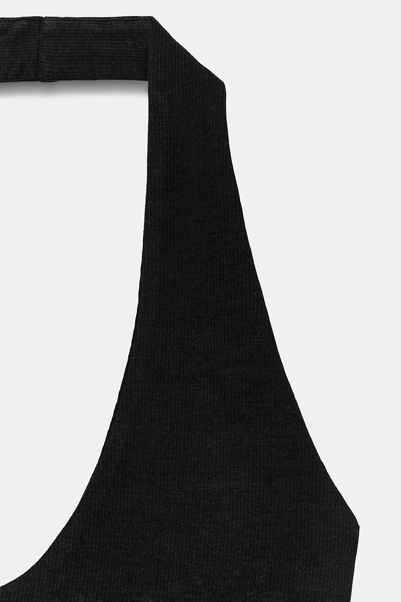 ROUNDED HEM HALTER TOP