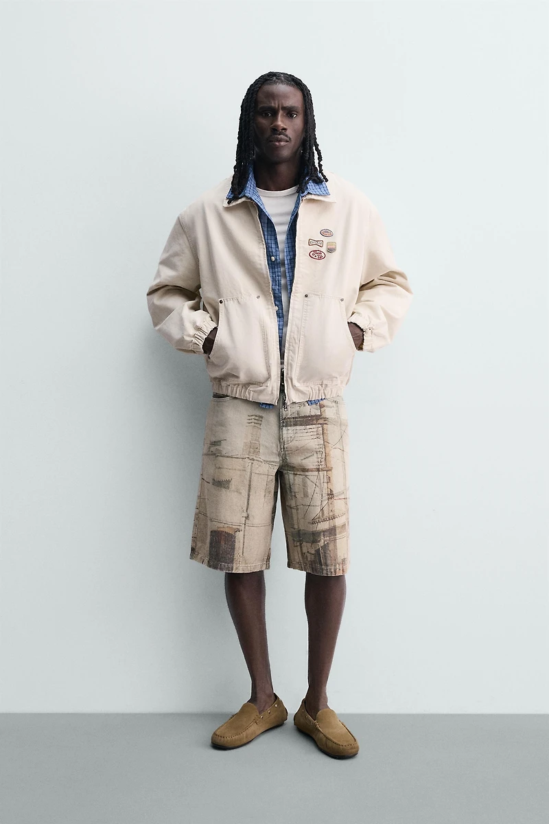 SHORT BAGGY FIT À IMPRIMÉ ABSTRAIT