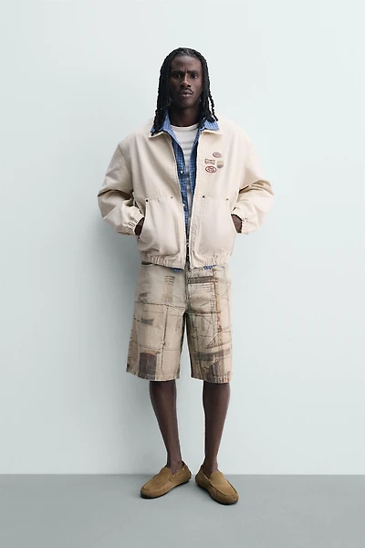 SHORT BAGGY FIT À IMPRIMÉ ABSTRAIT