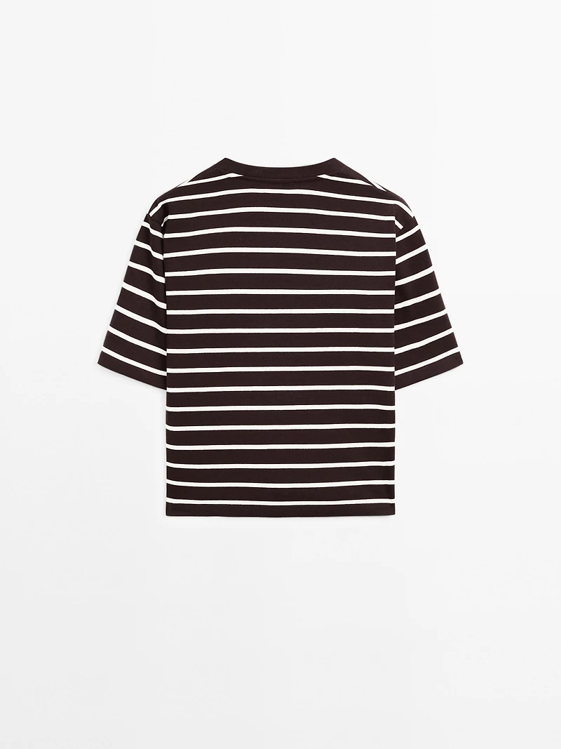 Striped 100% cotton T-shirt