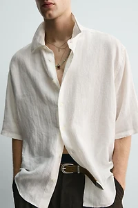 100% LINEN BOXY FIT SHIRT