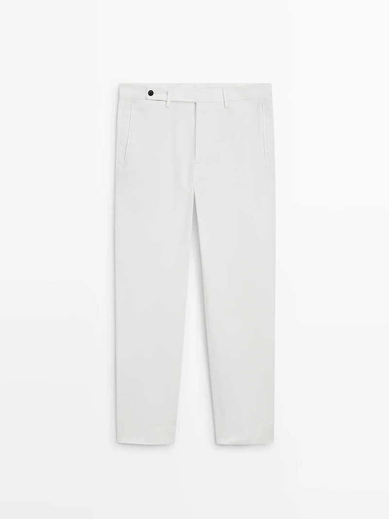 Pantalon en serge de coton mélangé