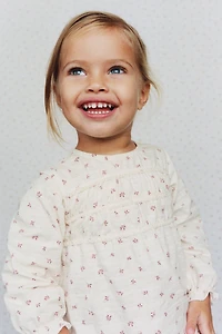 LACE TRIM FLORAL BODYSUIT