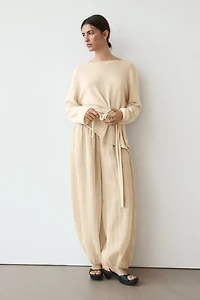 Pantalon bouffant fluide en ramie