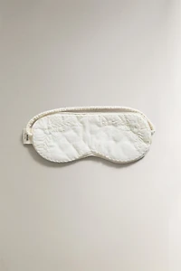 EMBROIDERED COTTON EYE MASK AND BAG SET