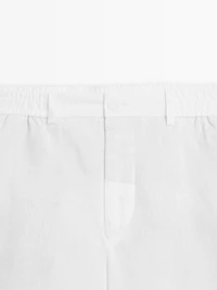 Bermuda semi-jogger 100 % lin