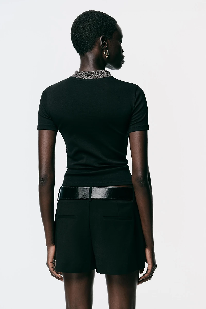 METALLIC THREAD T-SHIRT