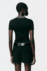 METALLIC THREAD T-SHIRT
