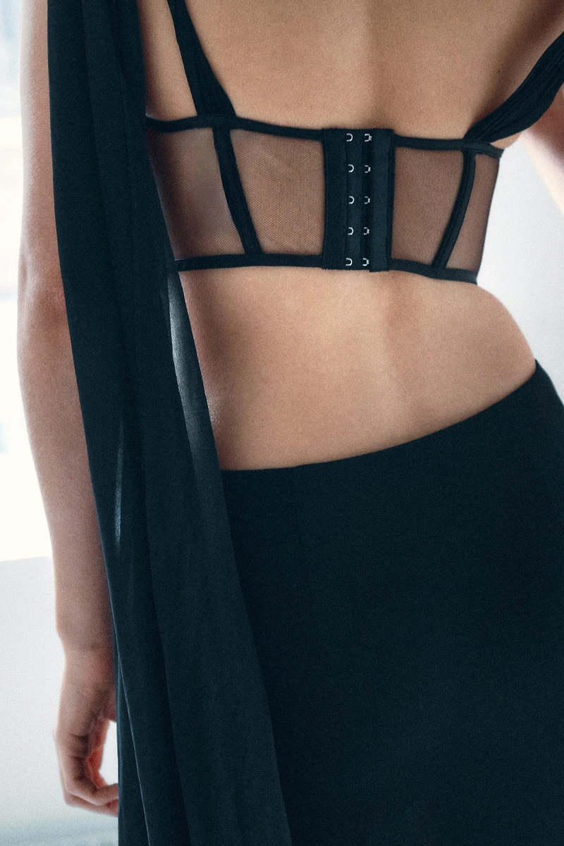 TOP BUSTIER DRAPÉ BIMATIÈRE