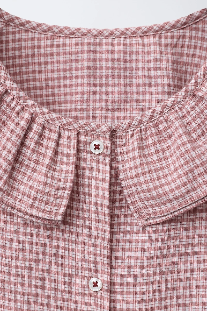 DOUBLE PETER PAN COLLAR PLAID SHIRT BENSIMON ® X ZARA