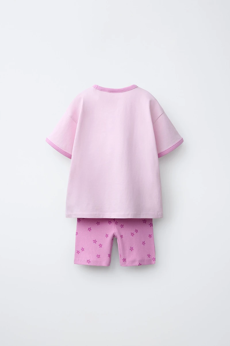 HEART T-SHIRT AND CYCLING SHORTS SET