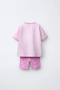 HEART T-SHIRT AND CYCLING SHORTS SET