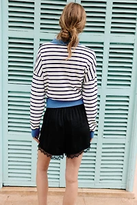 LACE TRIM SATIN SHORTS