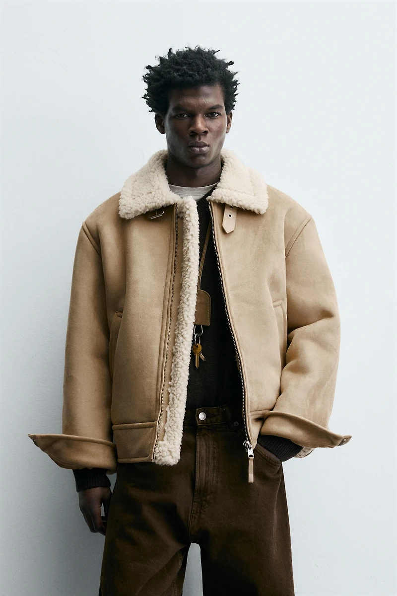 DOUBLE FACED FAUX SUEDE JACKET