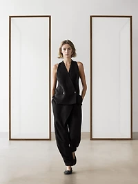 Flowing pareo trousers with tie detail