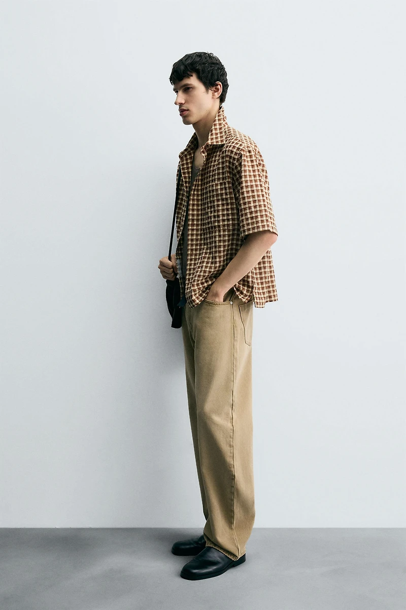 TEXTURED PLAID SHIRT