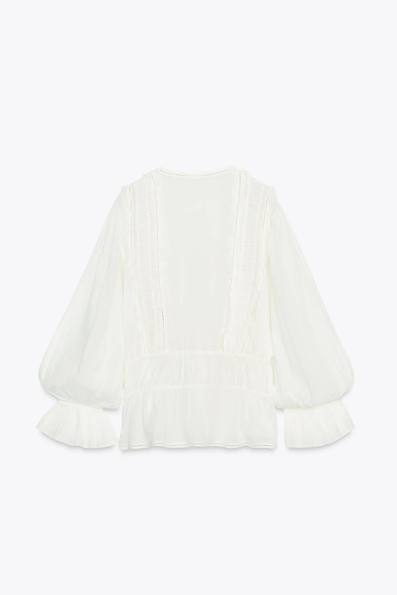 ZW COLLECTION ROMANTIC LADDER STITCH SHIRT