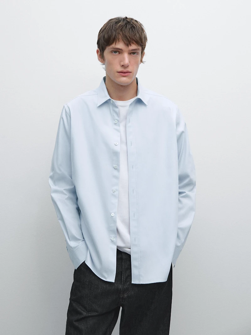 Chemise regular en coton mélangé