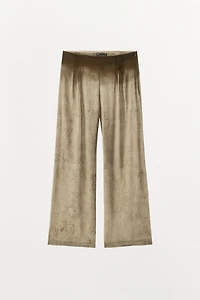 PRINTED WAIST PLEATED PANTS