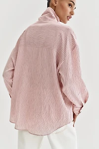 STRIPED HIGH NECK SHIRT