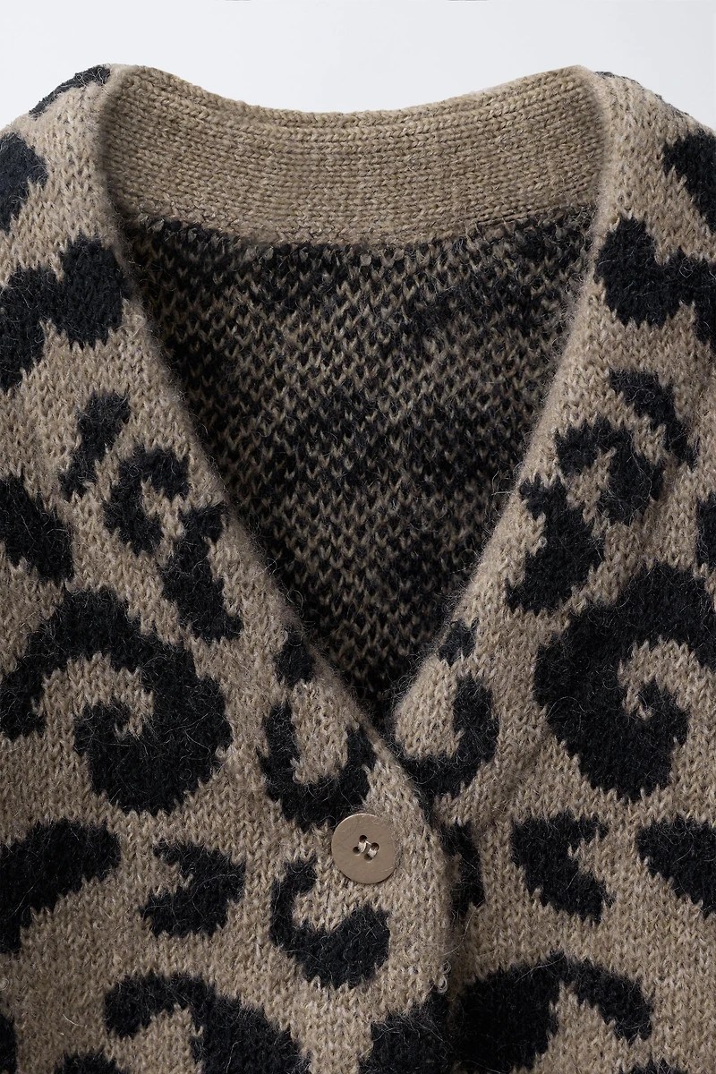ANIMAL PRINT CARDIGAN
