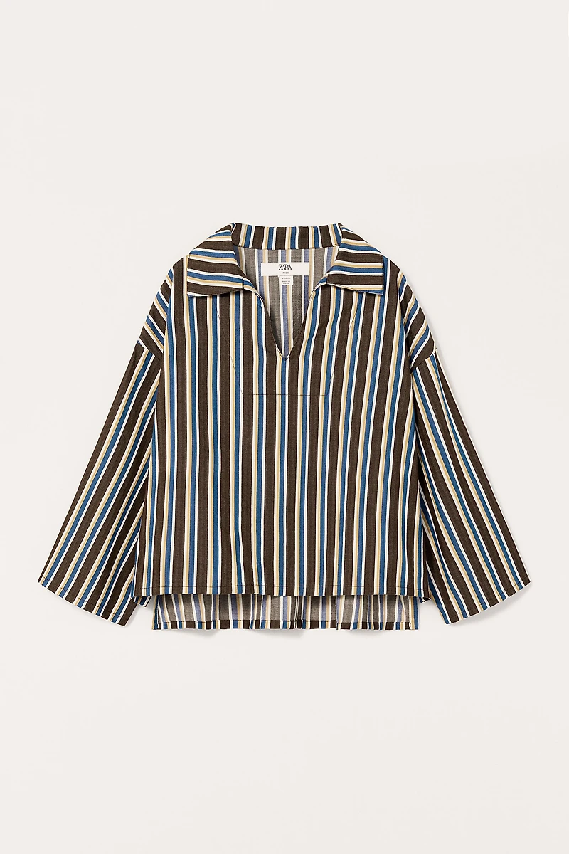 LIMITED EDITION STRIPED FLOWY SHIRT