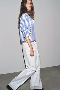 ZW COLLECTION POPLIN BALLOON SLEEVE SHIRT