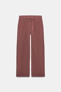 DRAWSTRING FLOWY PANTS