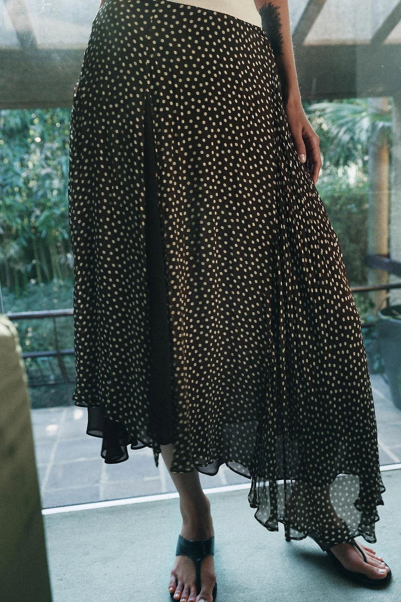 JUPE ASYMÉTRIQUE À POIS ZW COLLECTION