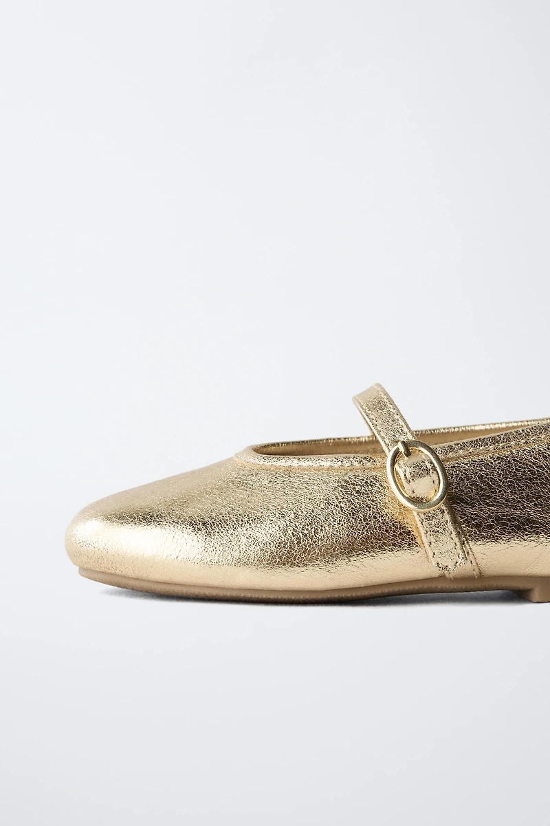 METALLIC BALLET FLATS