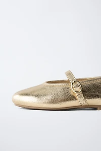 METALLIC BALLET FLATS