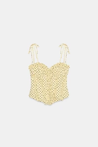 POLKA DOT RUFFLED POPLIN TOP