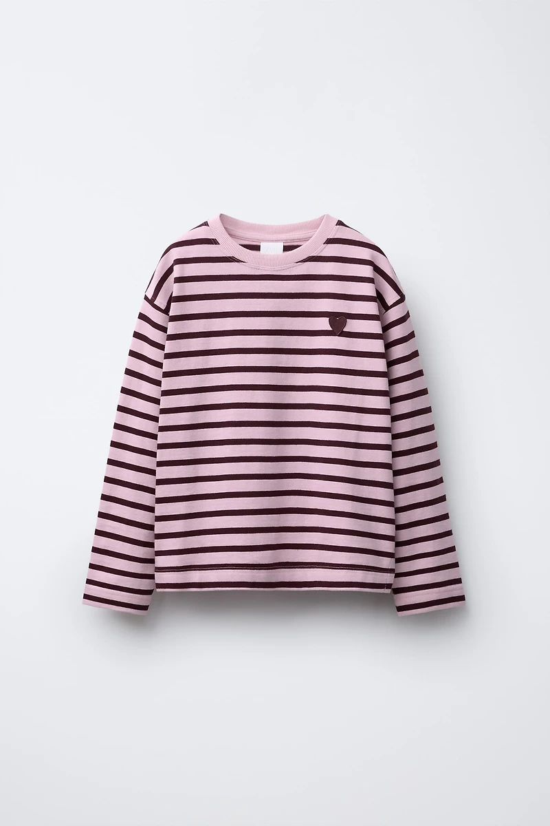 T-SHIRT À RAYURES PIÈCE CŒUR