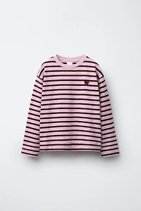 T-SHIRT À RAYURES PIÈCE CŒUR