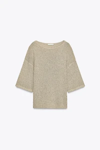 TOP CAPE EN MAILLE AJOURÉE