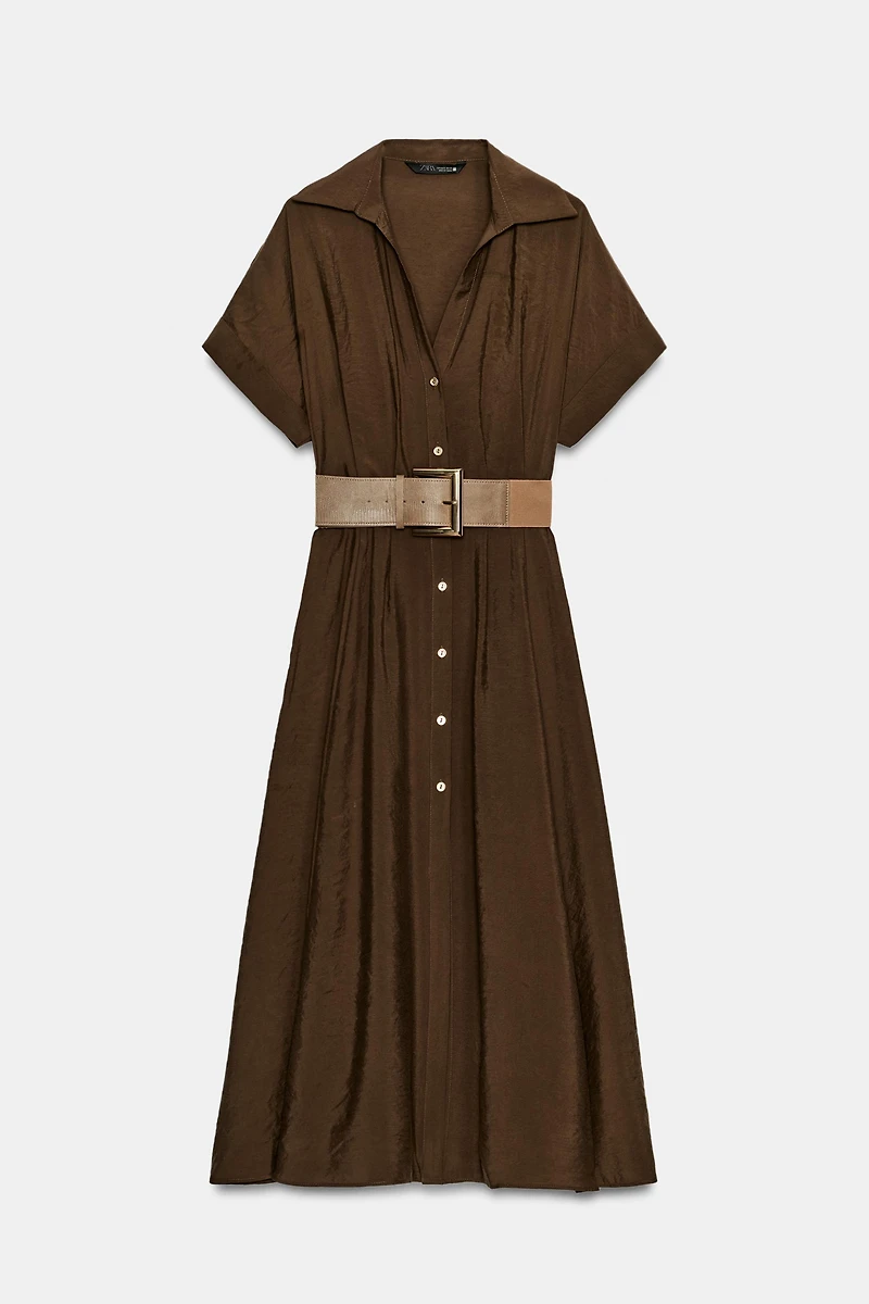 BELTED MIDI DRESS