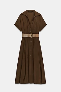 BELTED MIDI DRESS