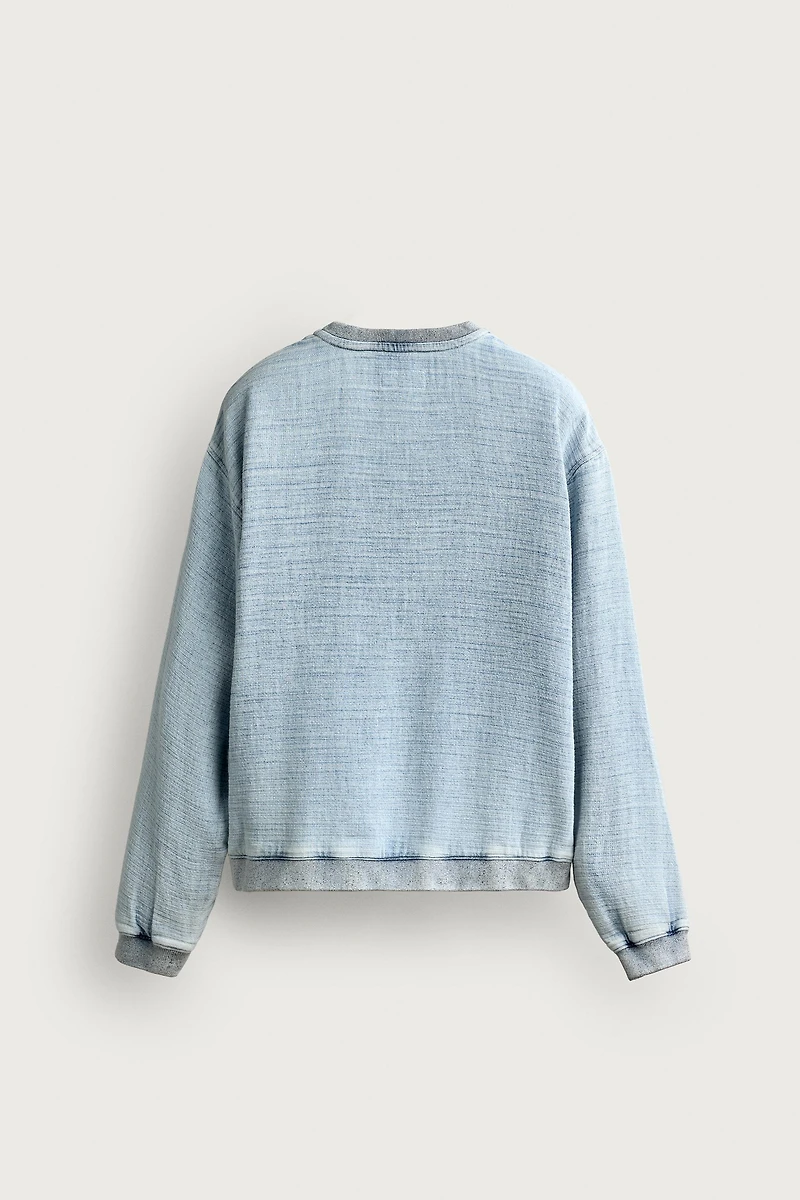 WASHED SOFT STRUCTURED SWEATSHIRT