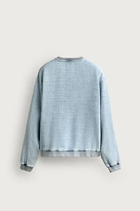 WASHED SOFT STRUCTURED SWEATSHIRT