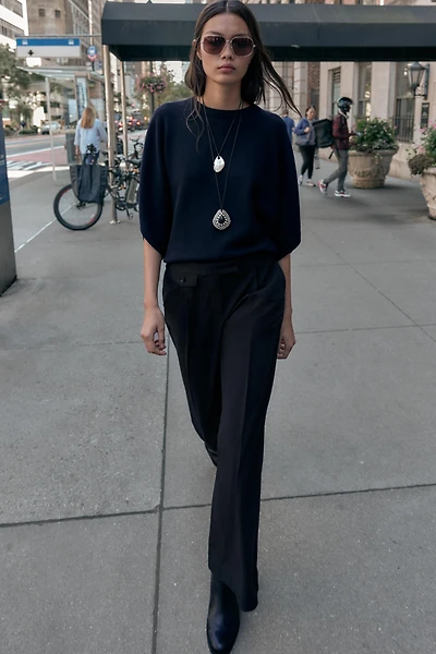 PLEATED WIDE LEG PANTS